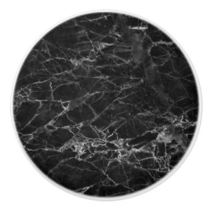 BOUTON DE PORTE EN CÉRAMIQUE MARBRE NOIR