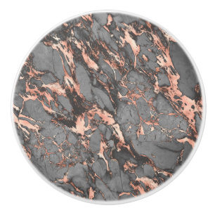 Bouton De Porte En Céramique Marbre rose gris or design moderne
