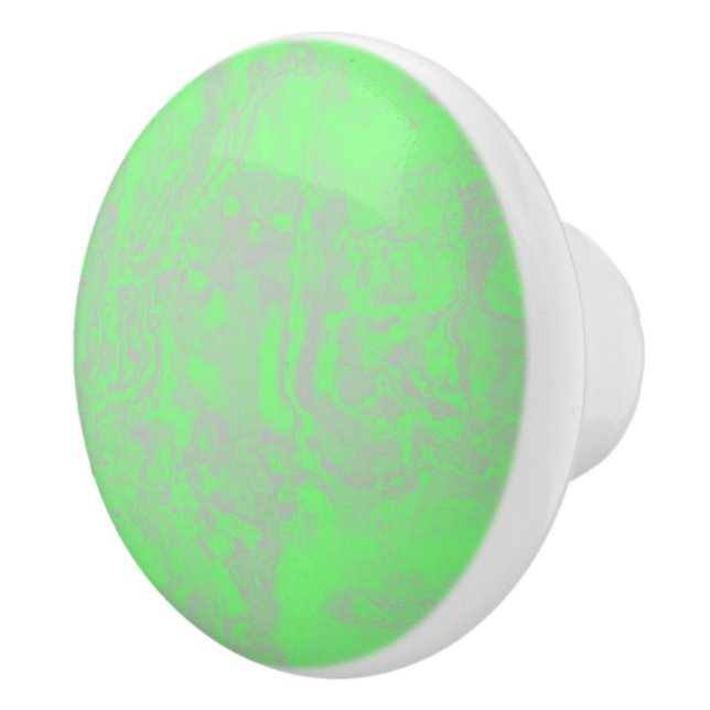 Bouton De Porte En Céramique marbre vert et gris (Droite)