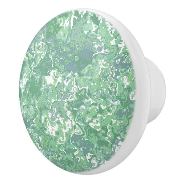 Bouton De Porte En Céramique Marbre vert monochrome (Droite)
