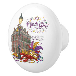 Bouton De Porte En Céramique Mardi Gras