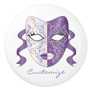 Bouton De Porte En Céramique Mardi gras MaskThunder_Cove