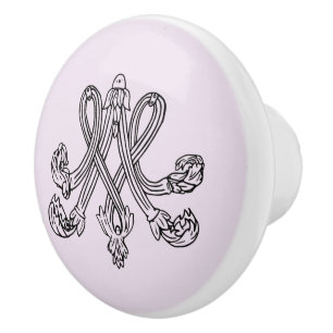 Bouton De Porte En Céramique Marie Antoinette - monogramme - monogramme initial