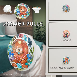 Bouton De Porte En Céramique MARMALADE MISS Chow Ceramic Pull