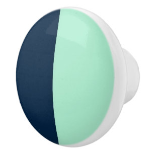 Bouton De Porte En Céramique Matelot Bleu et Menthe
