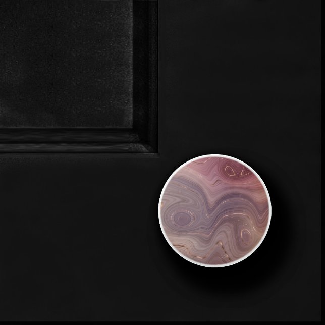 Bouton De Porte En Céramique Mauve Strata | Dusty Rose et Rose Gold Agate (Créateur téléchargé)