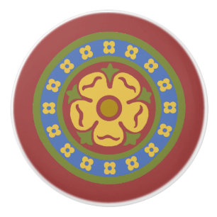 Bouton De Porte En Céramique Médaillon du Rose de la renaissance gothique