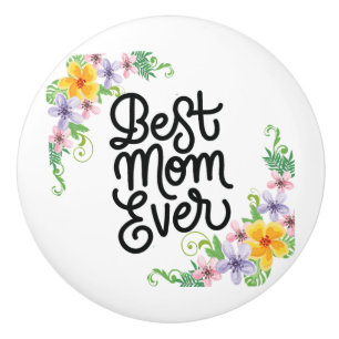 Bouton De Porte En Céramique Meilleure Maman du Monde Coloré