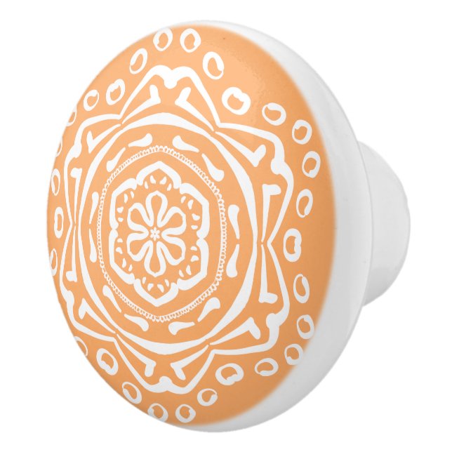 Bouton De Porte En Céramique Melon Mandala (Droite)