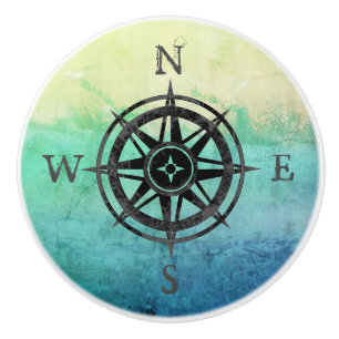 Bouton De Porte En Céramique Mer Turquoise Ombre