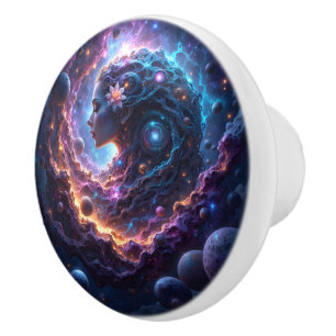Bouton De Porte En Céramique Mère de l'Univers – Celle qui rêve les étoiles.