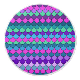 Bouton De Porte En Céramique Mermaid multicolore colorée