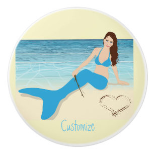 Bouton De Porte En Céramique Mermaid Valentine Thunder_Cove