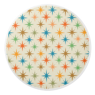 Bouton De Porte En Céramique Mi-siècle Moderne Colorée Starburbs atomique