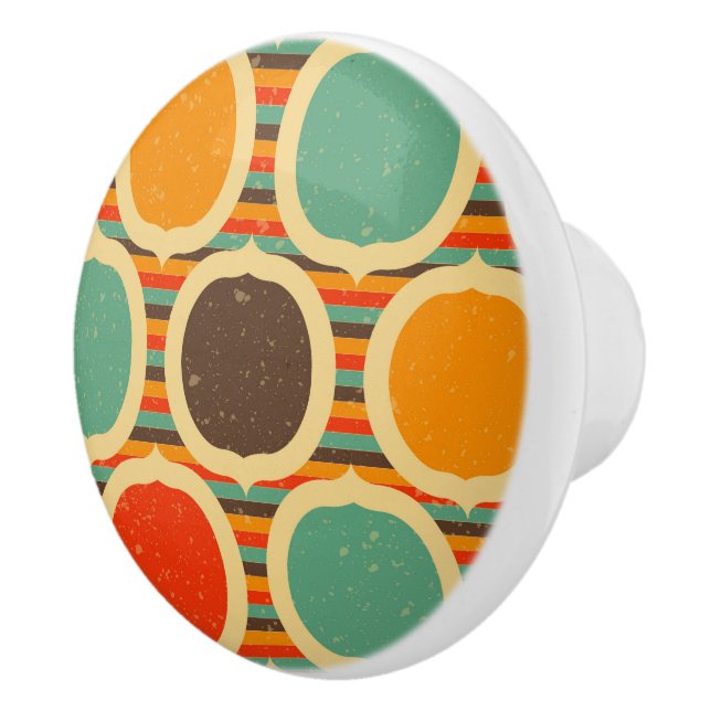 Bouton De Porte En Céramique Mi-siècle moderne géométrique 5 (Droite)