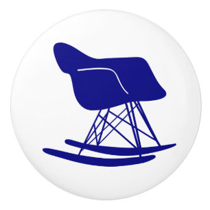 Bouton De Porte En Céramique Mi-siècle Moderne Rocker Chaise Knock, Navy
