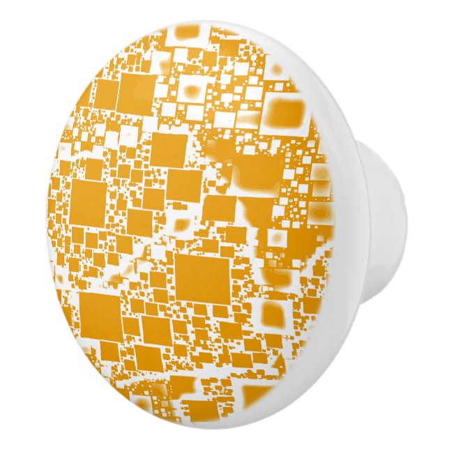 Bouton De Porte En Céramique Mini-mosaïque jaune or et blanc (Droite)