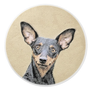 Bouton De Porte En Céramique Miniature Pinscher Peinture mignonne Chien Art ori