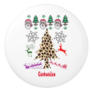 Bouton De Porte En Céramique Mishmash Thunder_Cove de Noël
