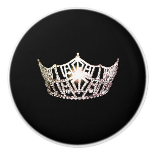 Bouton De Porte En Céramique Miss America Argent Crown Céramique Cabinet Knob