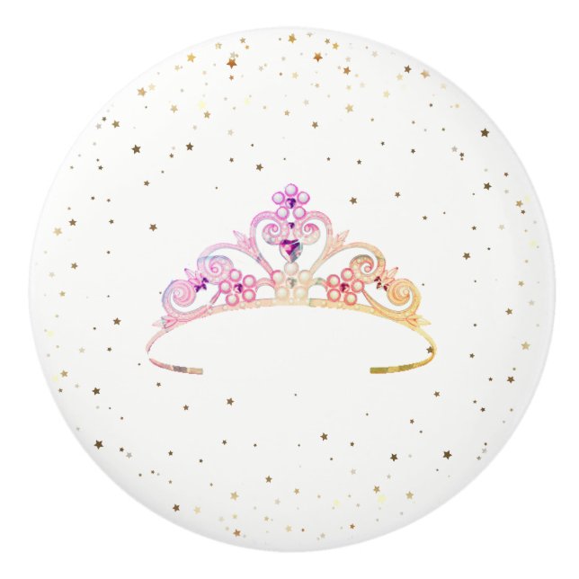 Bouton De Porte En Céramique Miss America Princess Crown Ceramic Cabinet Knob (Devant)