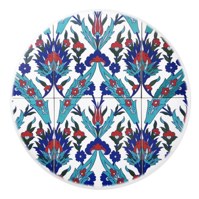 Bouton De Porte En Céramique Mobilier Floral Turc Iznik (Devant)