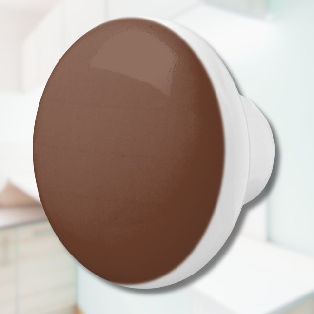 Bouton De Porte En Céramique Mocha Brown couleur solide | Classique | Élégant (Créateur téléchargé)