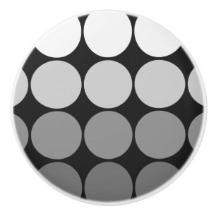 Bouton De Porte En Céramique Mod Pop MCM cercles en céramique noir blanc