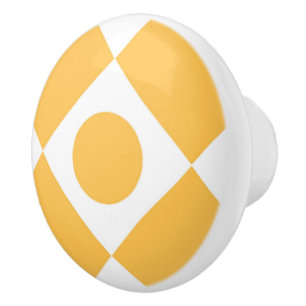 Bouton De Porte En Céramique Mod Retro 60's Mustard
