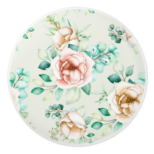 Bouton De Porte En Céramique Modèle floral