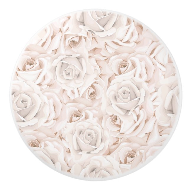 Bouton De Porte En Céramique Modèle floral (Devant)