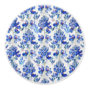 Bouton De Porte En Céramique Modèle floral Fleur sauvage bleu du Texas Bluebonn
