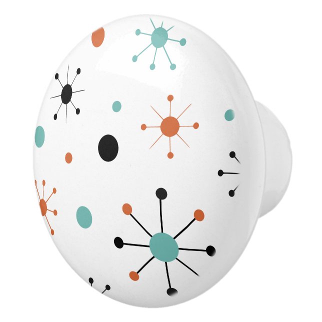 Bouton De Porte En Céramique Modern Mid Century Retro Atomic Abstract (Droite)