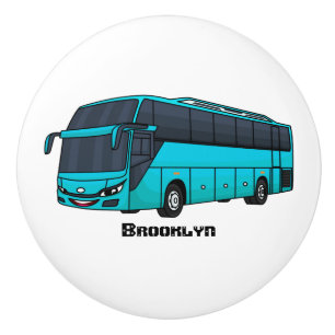 Bouton De Porte En Céramique Modern passenger bus cartoon illustration