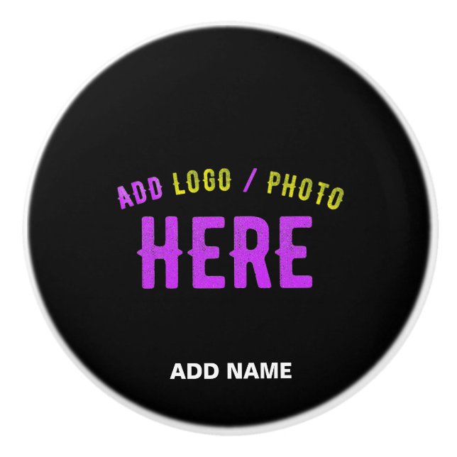 BOUTON DE PORTE EN CÉRAMIQUE MODERNE ET MODERNE PERSONNALISABLE NOIR VÉRIFIÉ (Devant)