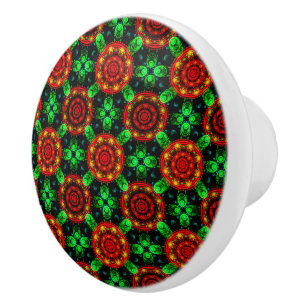 Bouton De Porte En Céramique Moderne Florale Élégante Abstrait Bohème Motif #50