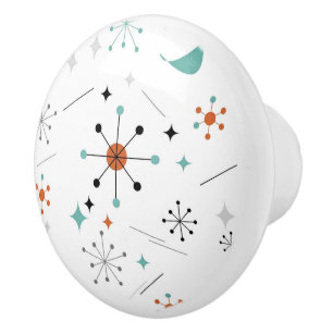 Bouton De Porte En Céramique Moderne Rétro Atomique Abstrait du Milieu du Siècl
