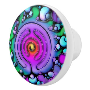 Bouton De Porte En Céramique Modes de vie - Art Neurographique Motif 2