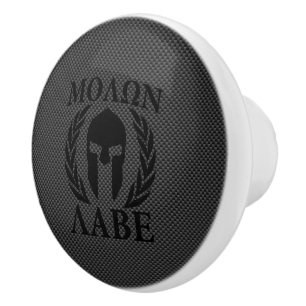 Bouton De Porte En Céramique Molon Labe Laurier de Guerrier Spartiate Style Car