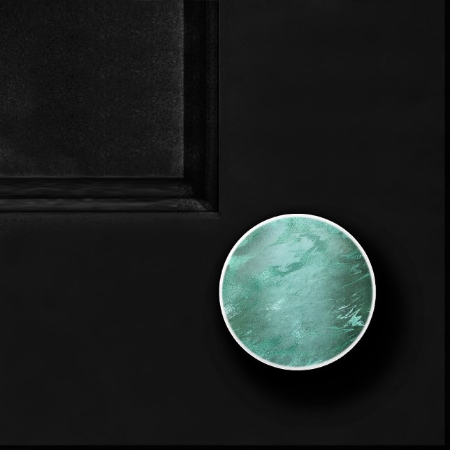 Bouton De Porte En Céramique Molten Jade | Marbre de luxe Emerald Green (Créateur téléchargé)