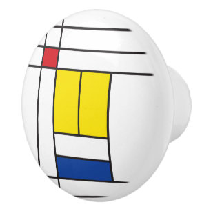 Bouton De Porte En Céramique Mondrian II Design d'Art Moderne Minimaliste De St