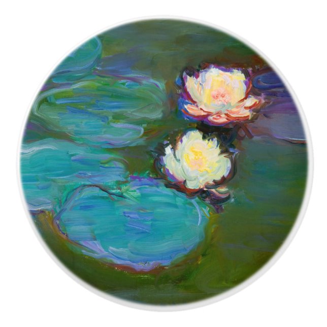 Bouton De Porte En Céramique Monet Nympheas (1897-1898) (Devant)