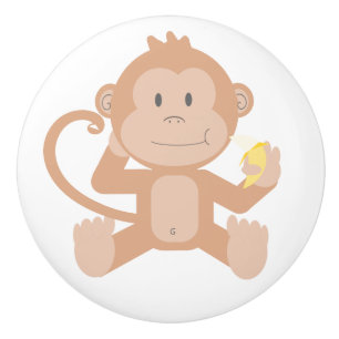 Bouton De Porte En Céramique Monkey