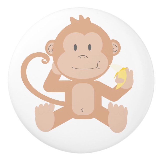 Bouton De Porte En Céramique Monkey (Devant)