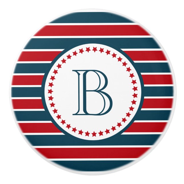 Bouton De Porte En Céramique Monogram design (Devant)