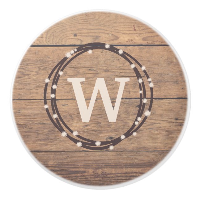 Bouton De Porte En Céramique Monogram design (Devant)