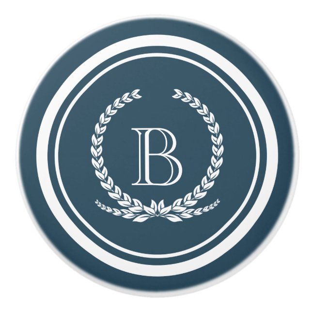 Bouton De Porte En Céramique Monogram design (Devant)