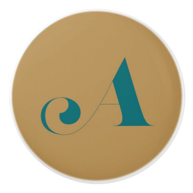 Bouton De Porte En Céramique Monogramme (Devant)