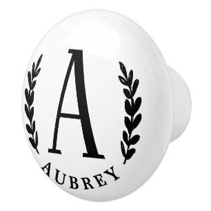 Bouton De Porte En Céramique Monogramme Unisex