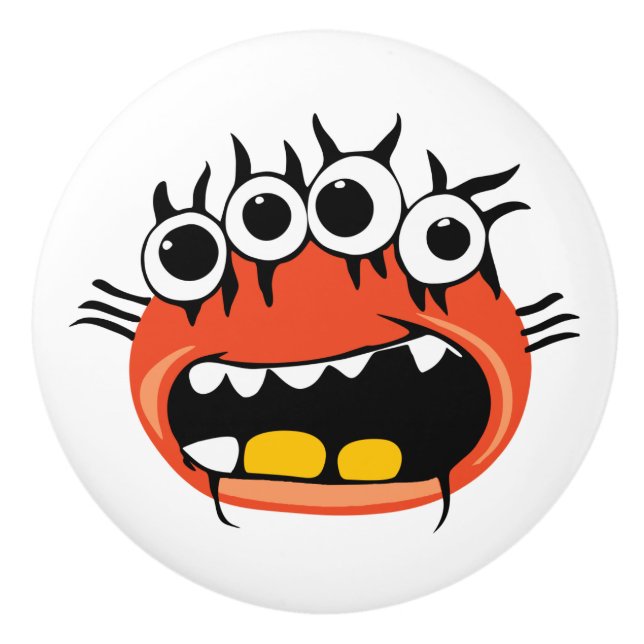 Bouton De Porte En Céramique Monster Alien (Devant)